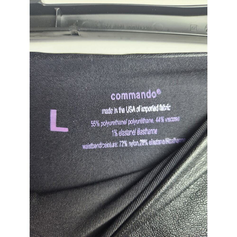 Commando Faux Leather Leggings black sz L 4 way stretch light compression sexy - Picture 5 of 8